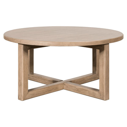Proximity Place - Round Cocktail Table - Light Brown - Hornell Furniture Outlet