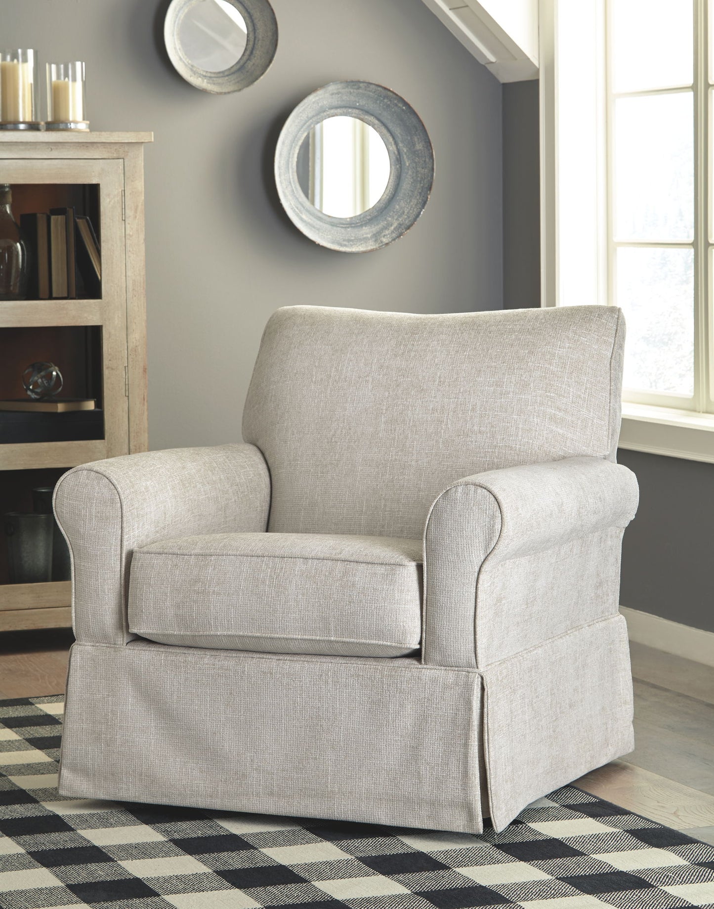 Searcy - Quartz - Swivel Glider Accent Chair - Hornell Furniture Outlet