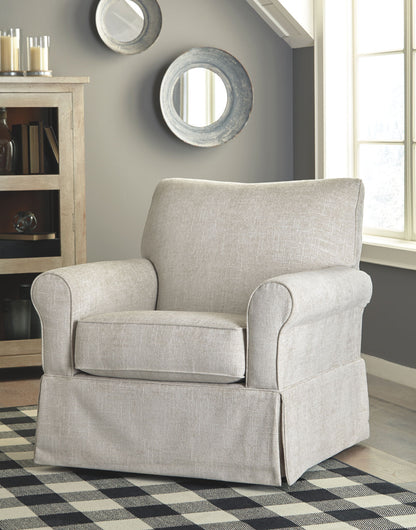 Searcy - Quartz - Swivel Glider Accent Chair - Hornell Furniture Outlet