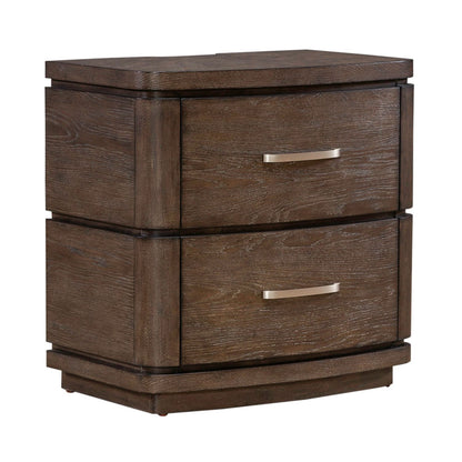 Cascade Falls - Nightstand With Charging Station - Satin Espresso - Hornell Furniture Outlet