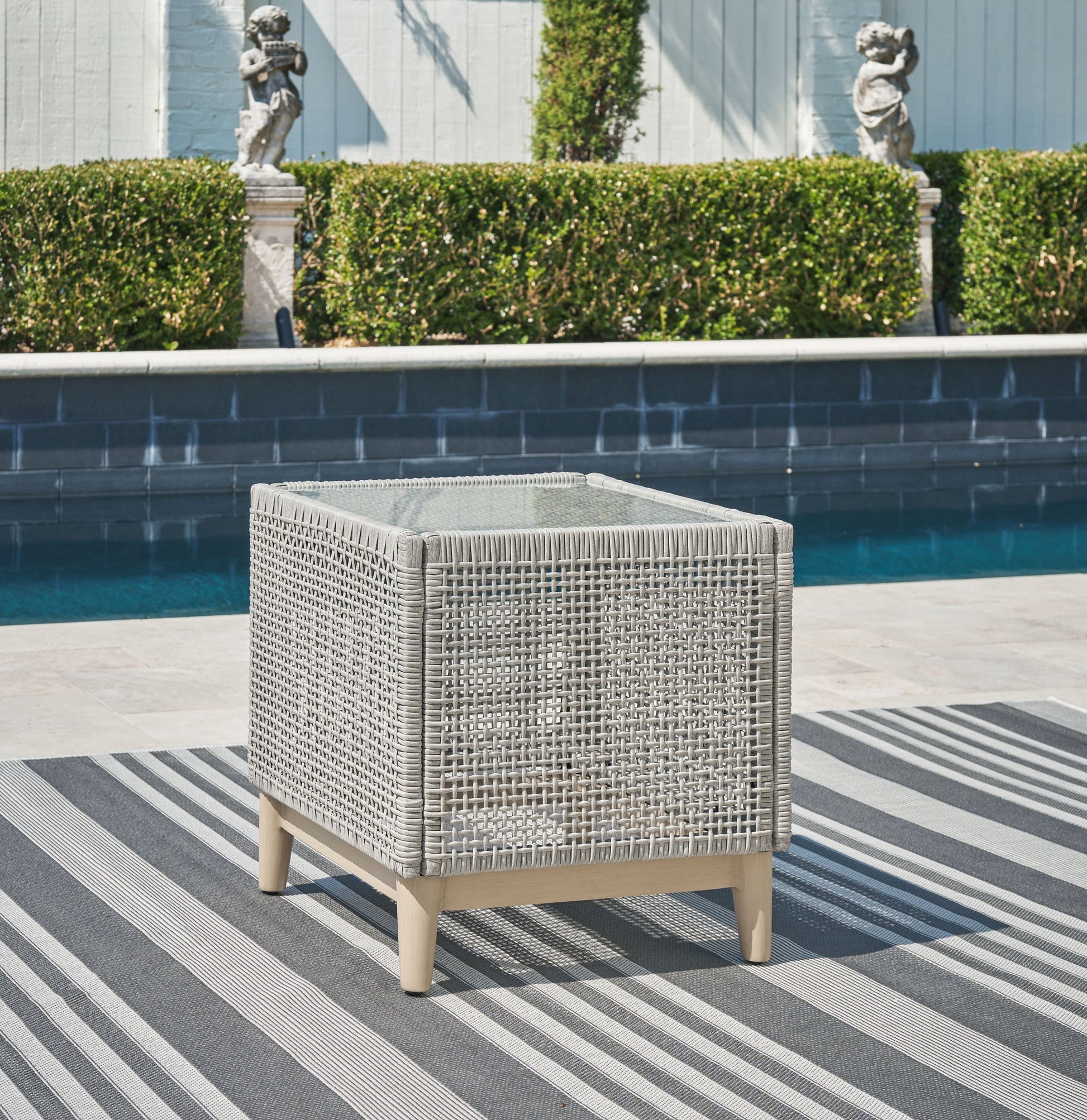 Seton Creek - Gray - Square End Table - Hornell Furniture Outlet