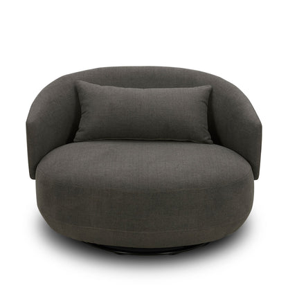 Haley - Upholstered Swivel Cuddler Chair - Hornell Furniture Outlet