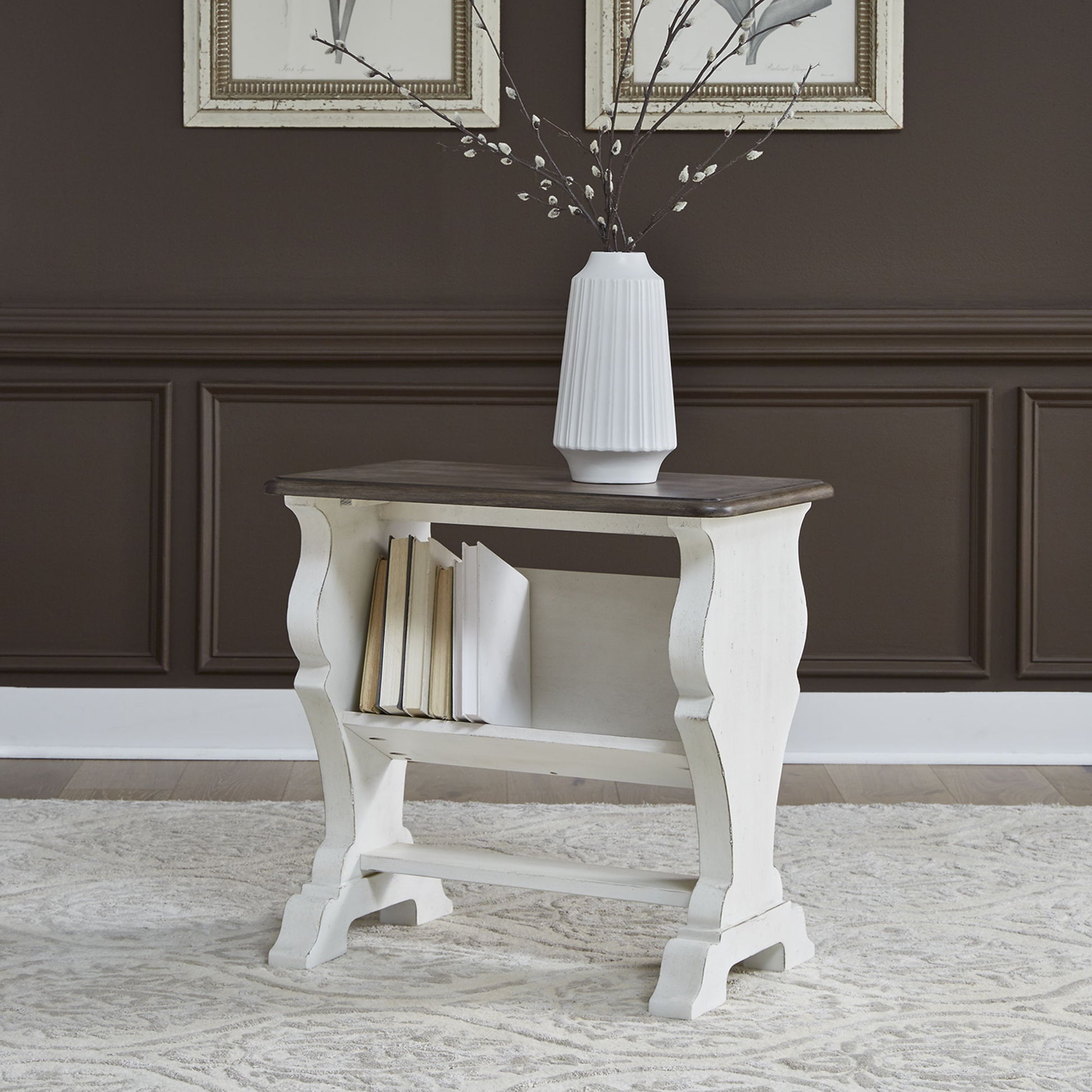 Abbey Road - Library Chair Side Table - White - Hornell Furniture Outlet