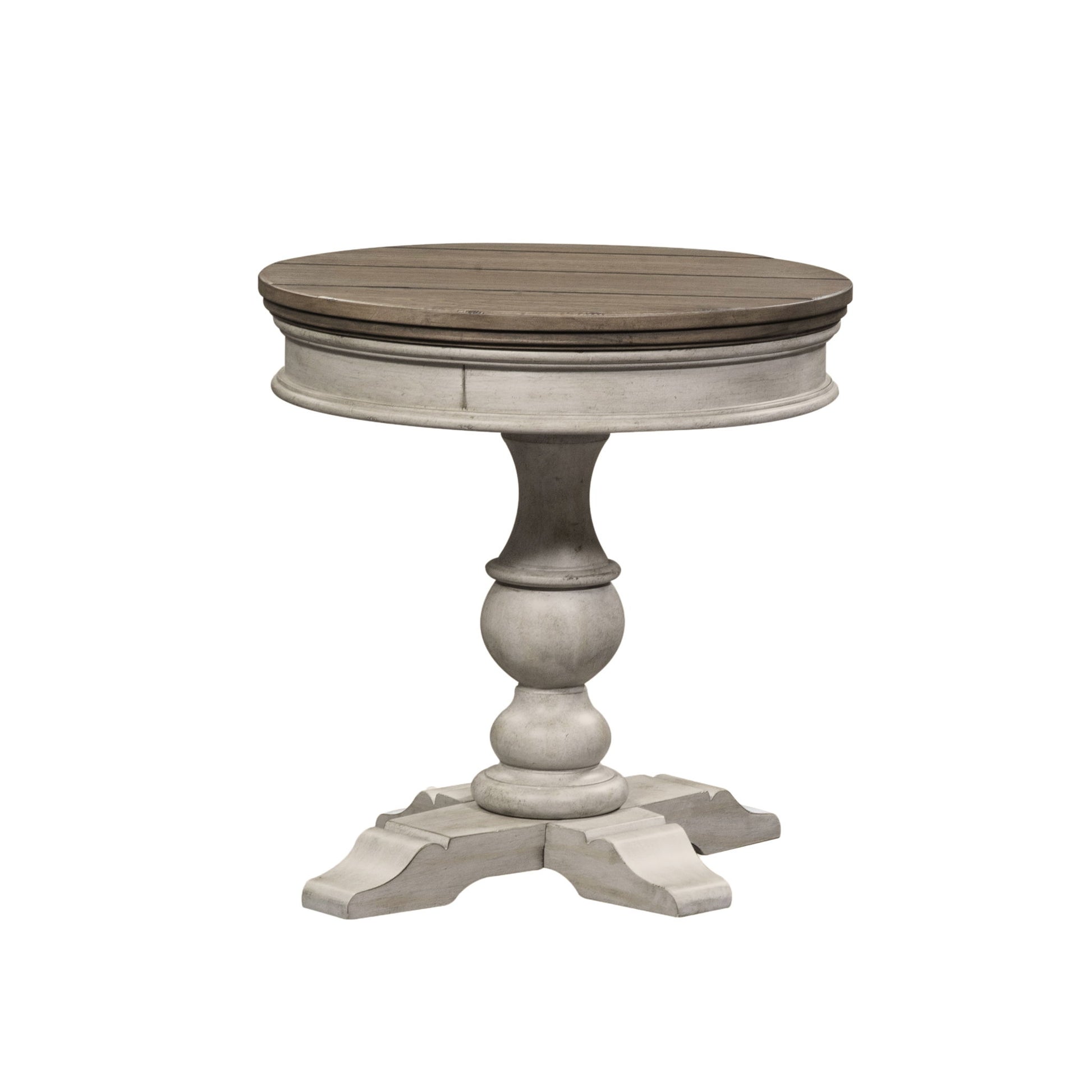 Heartland - Round Pedestal Chair Side Table - White - Hornell Furniture Outlet