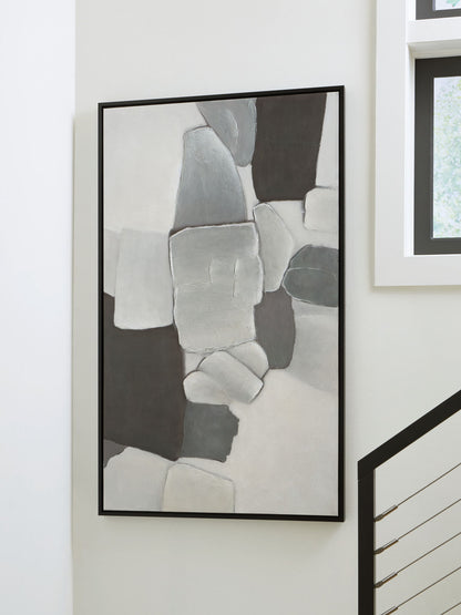 Adilson - White / Gray / Black - Wall Art - Hornell Furniture Outlet