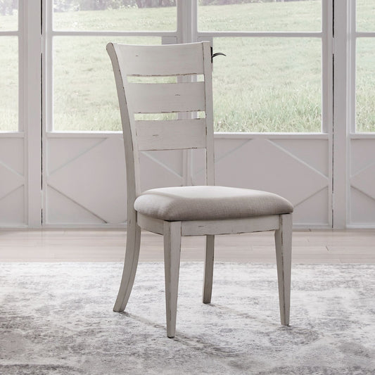 Backroads - Ladder Back Side Chair (RTA) - White - Hornell Furniture Outlet