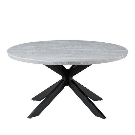 Keyla - Faux Marble Round Cocktail Table - Gray - Hornell Furniture Outlet