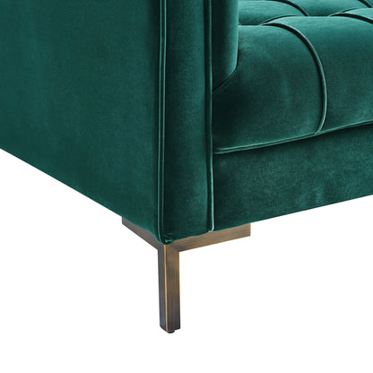 Isaac - Channel Stitch Velvet Sofa - Hornell Furniture Outlet