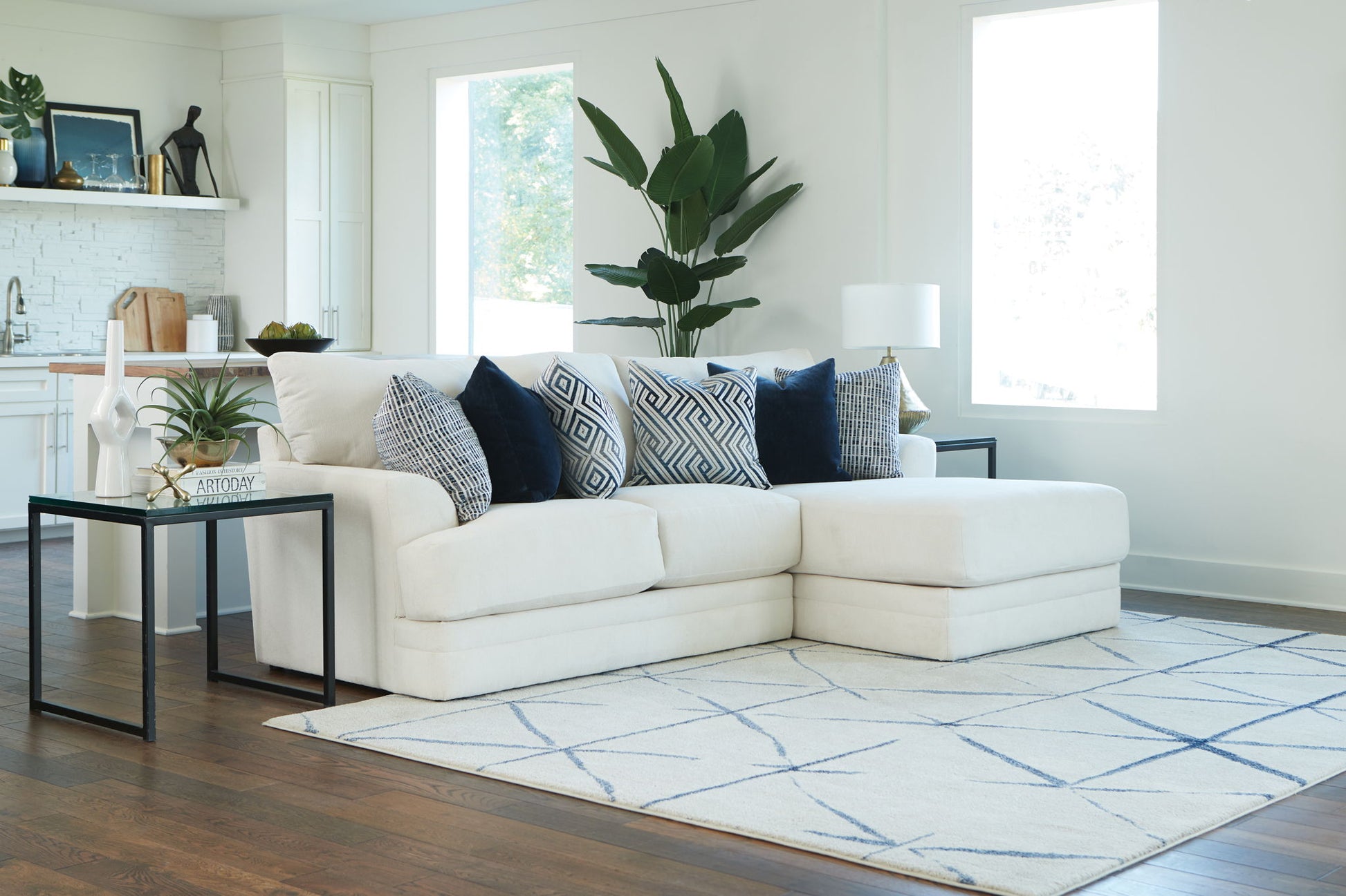 Polaris - Sectional With Comfort Coil Seating And Accent Pillows Included - Hornell Furniture Outlet