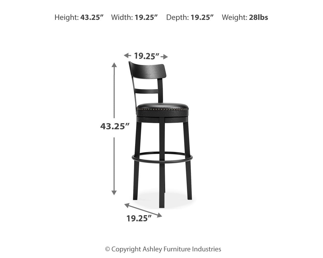 Valebeck - Tall Upholstered Swivel Barstool - Hornell Furniture Outlet