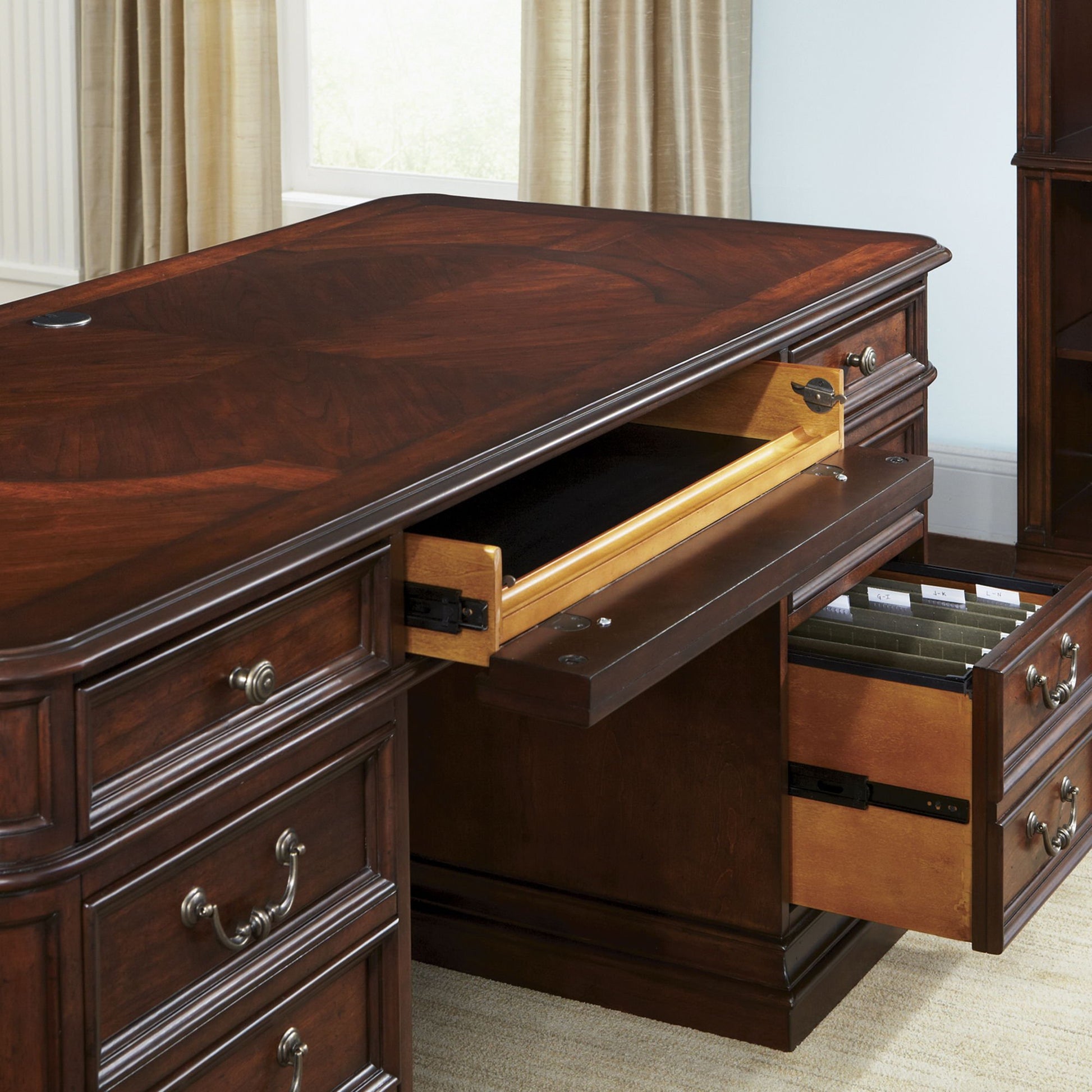 Brayton Manor - Jr Executive Desk - Dark Brown - Hornell Furniture Outlet