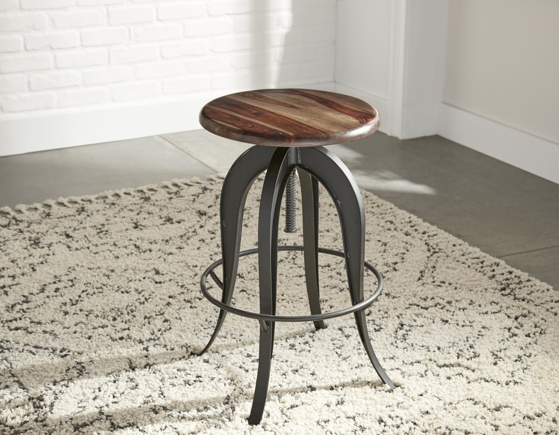 Sparrow - Round Setup Stool - Dark Brown - Hornell Furniture Outlet