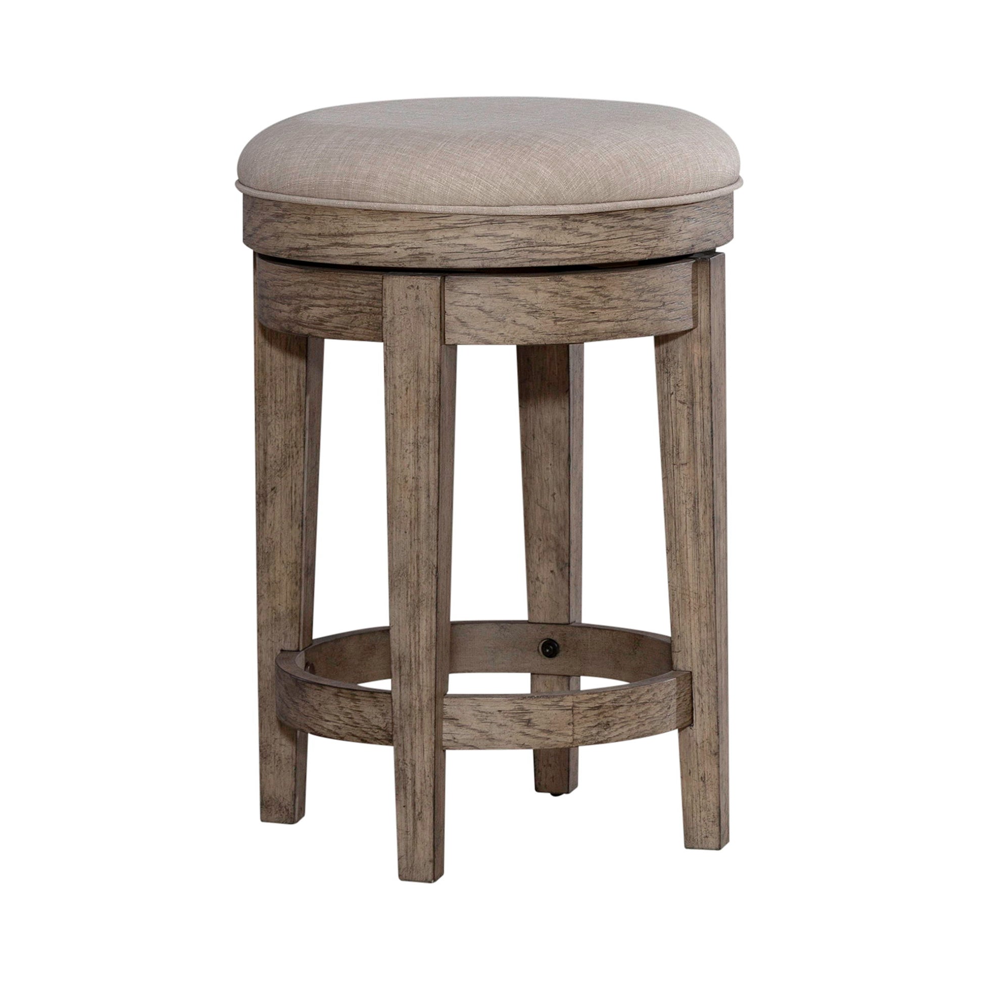 City Scape - Upholstered Swivel Console Stool - Burnished Beige - Hornell Furniture Outlet