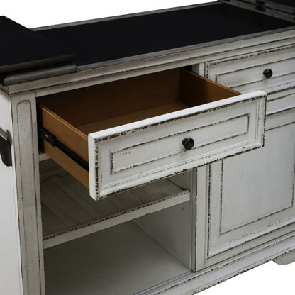 Magnolia Manor - Bar Cart - White - Hornell Furniture Outlet