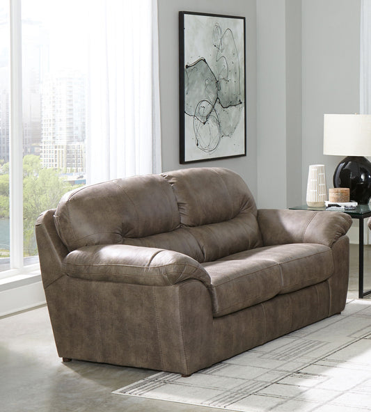 Bradshaw - Loveseat - Mushroom - Hornell Furniture Outlet