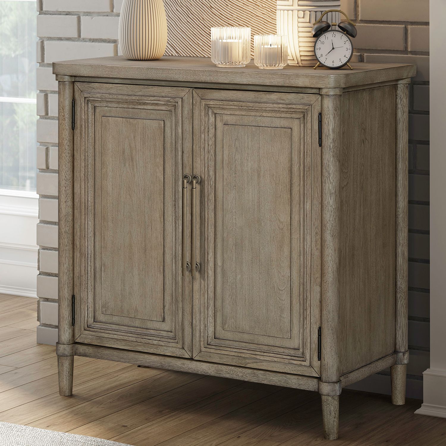 Rochelle Park - Bedside Chest With Charging Station - Smokey Taupe - Hornell Furniture Outlet