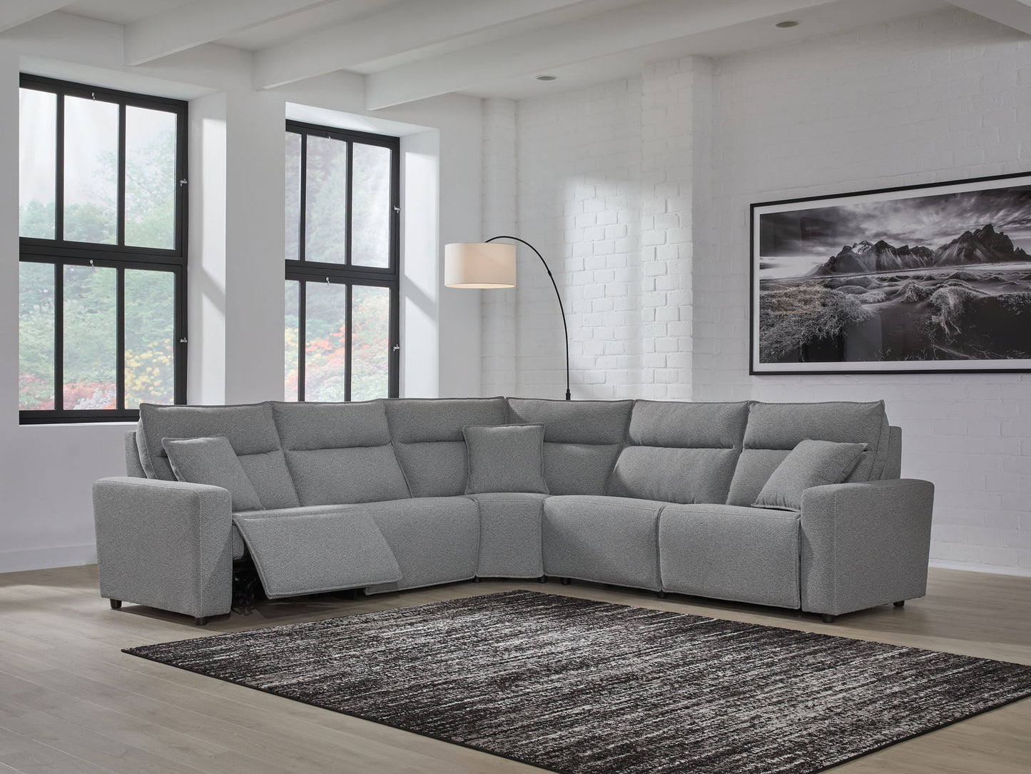 ModMax II - Salt And Pepper - Reclining Sectional - Hornell Furniture Outlet