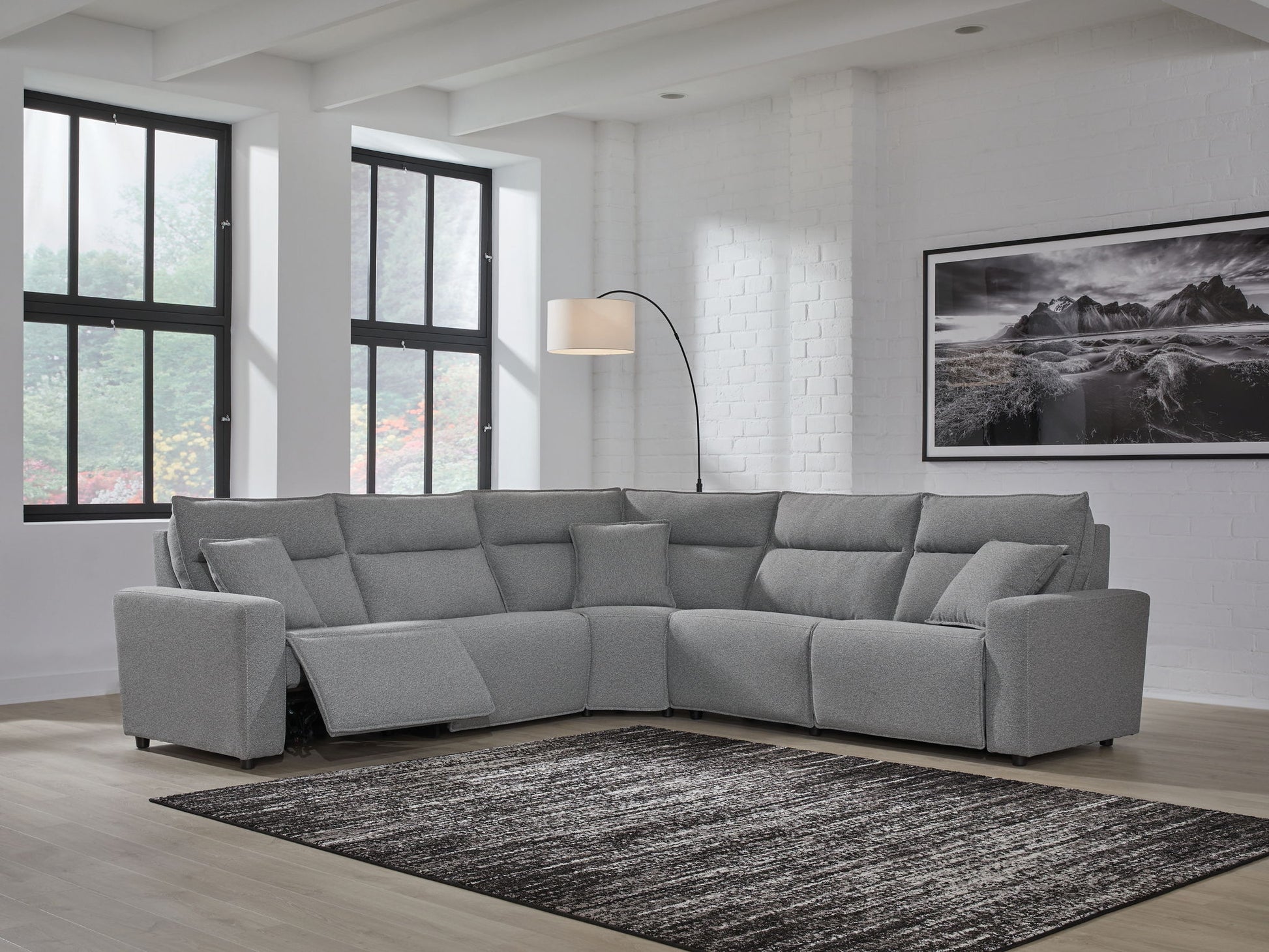 ModMax II - Salt And Pepper - Reclining Sectional - Hornell Furniture Outlet