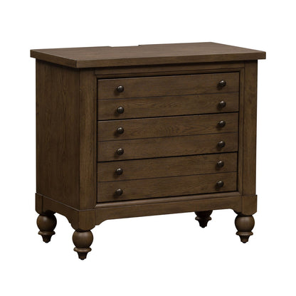 Americana Farmhouse - Bedside Chest With Charging Station - Hornell Furniture Outlet