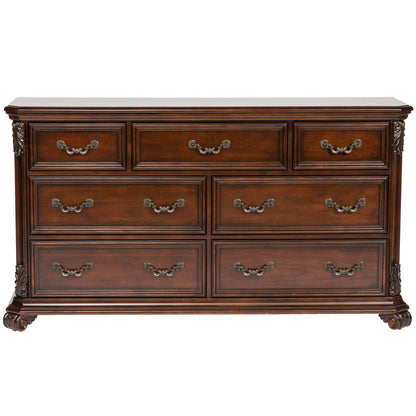 Messina Estates - 7 Drawer Dresser - Dark Brown - Hornell Furniture Outlet