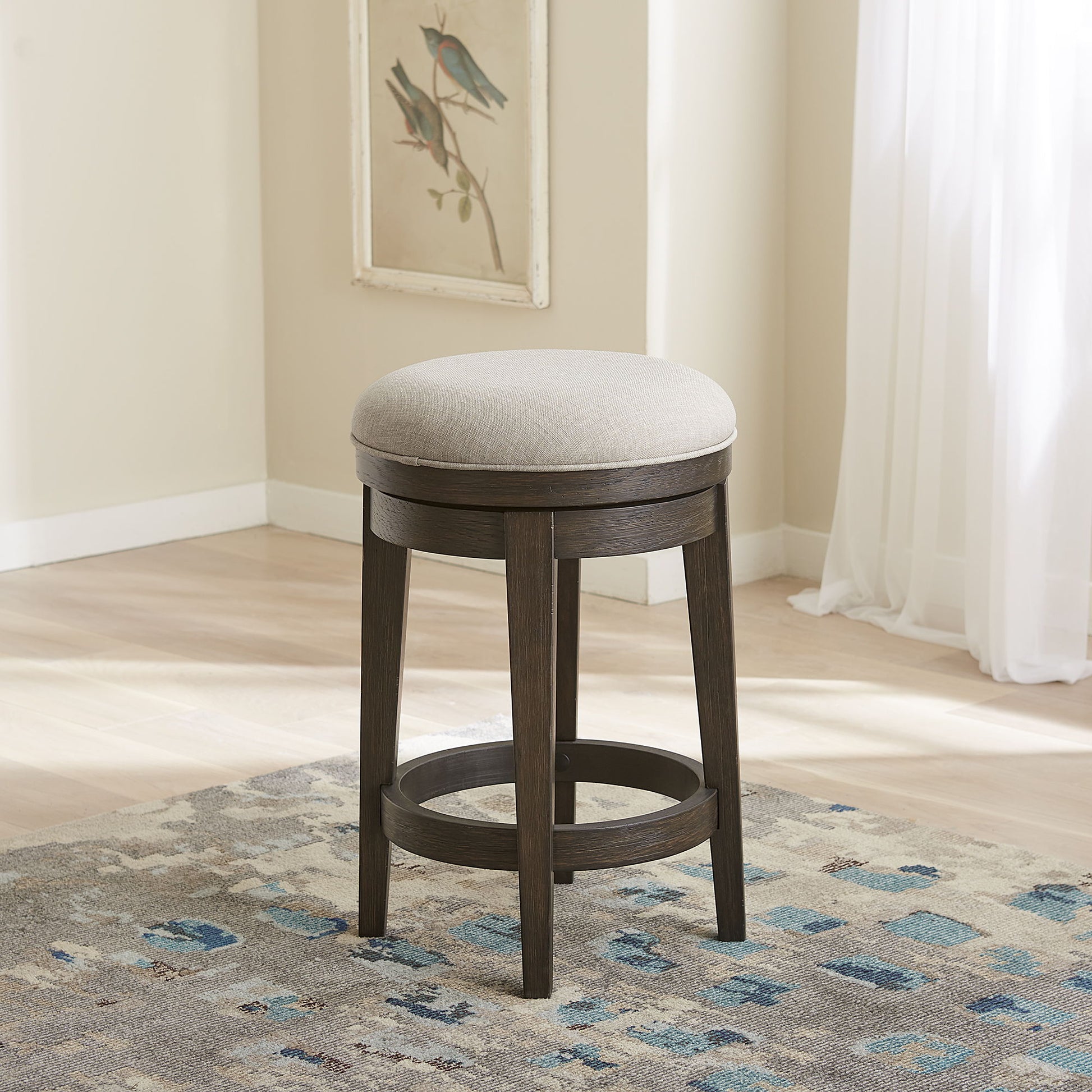 Mill Creek - Console Swivel Stool - Dark Brown - Hornell Furniture Outlet