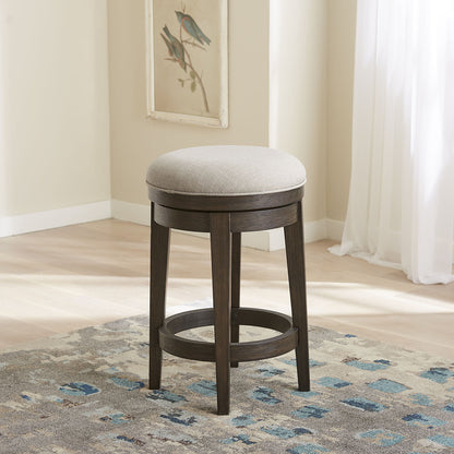Mill Creek - Console Swivel Stool - Dark Brown - Hornell Furniture Outlet