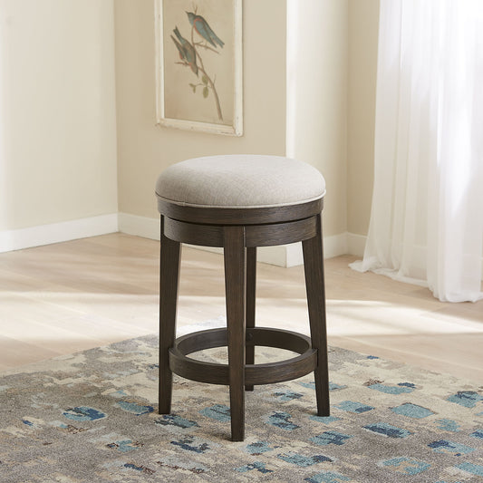 Mill Creek - Console Swivel Stool - Dark Brown - Hornell Furniture Outlet