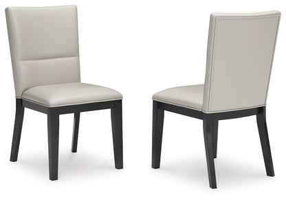 Glinari - Taupe / Black - Dining Upholstered Side Chair (Set of 2) - Hornell Furniture Outlet