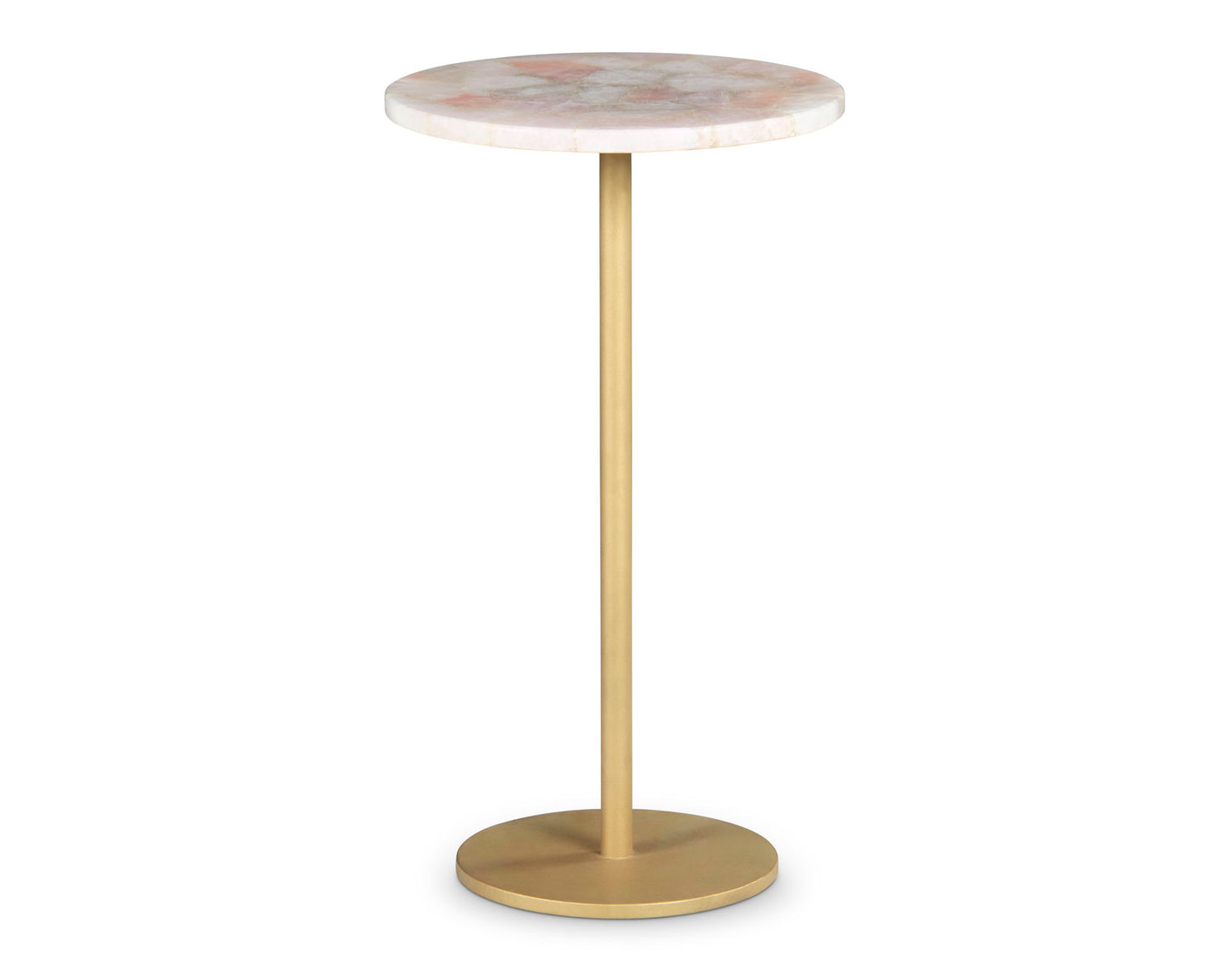 Rosie - Rose Quartz Top Chairside Table - Beige - Hornell Furniture Outlet