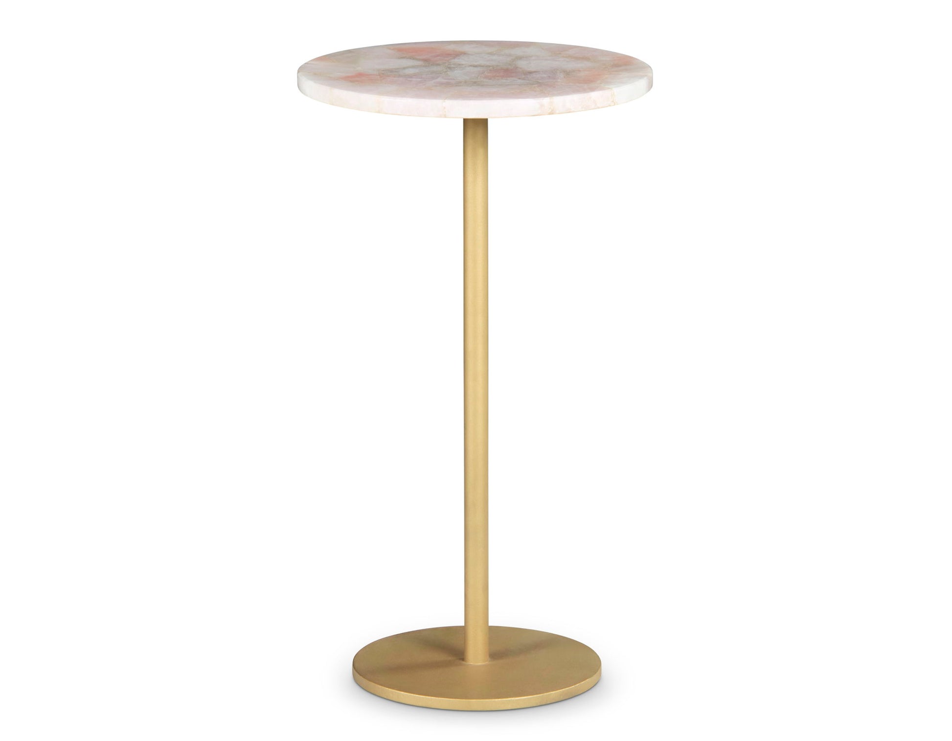 Rosie - Rose Quartz Top Chairside Table - Beige - Hornell Furniture Outlet