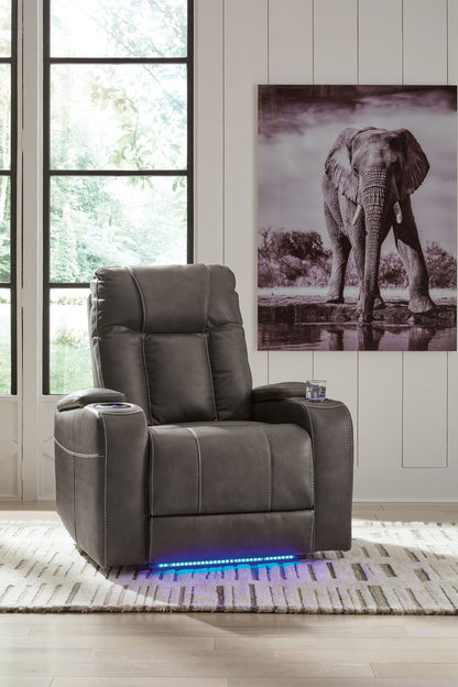 Feazada - Power Recliner With Adj Headrest - Hornell Furniture Outlet