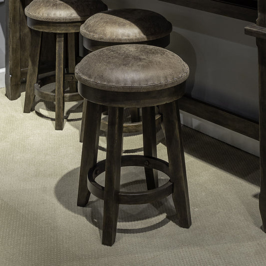 Paradise Valley - Upholstered Console Stool (RTA) - Dark Brown - Hornell Furniture Outlet