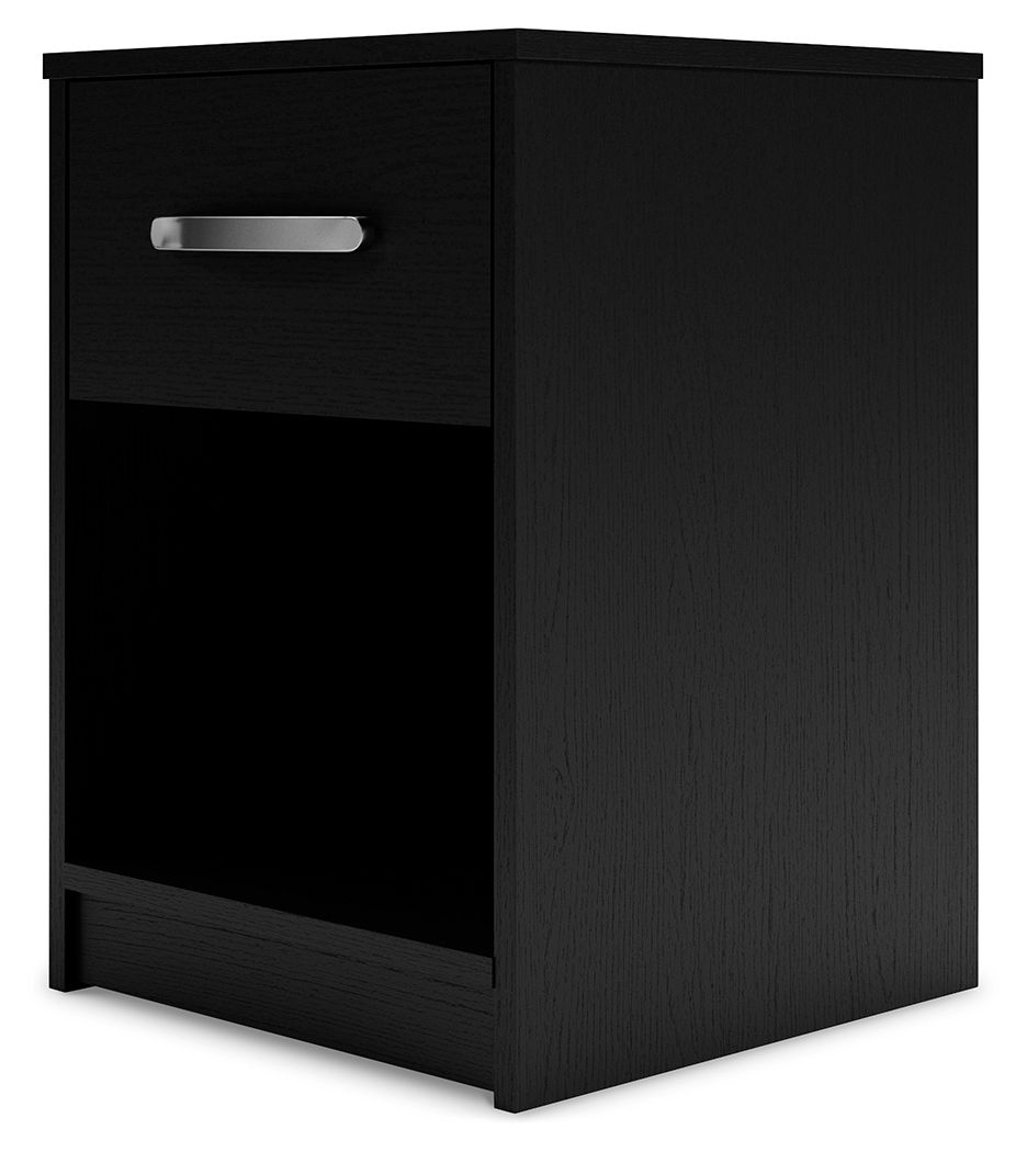 Finch - One Drawer Night Stand - 23" Height - Black - Hornell Furniture Outlet