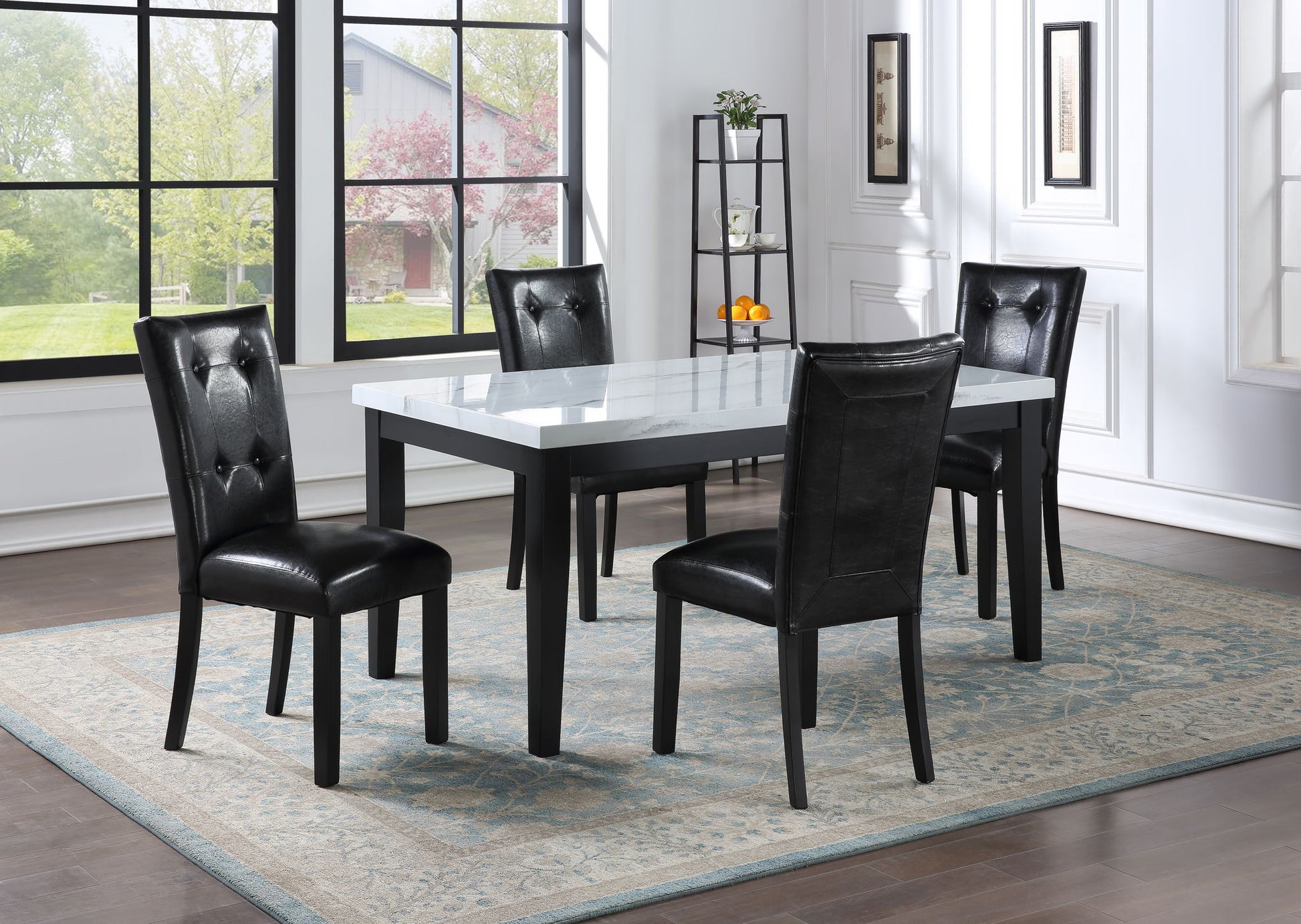 Sterling - Faux Marble Top Dining Table - White - Hornell Furniture Outlet