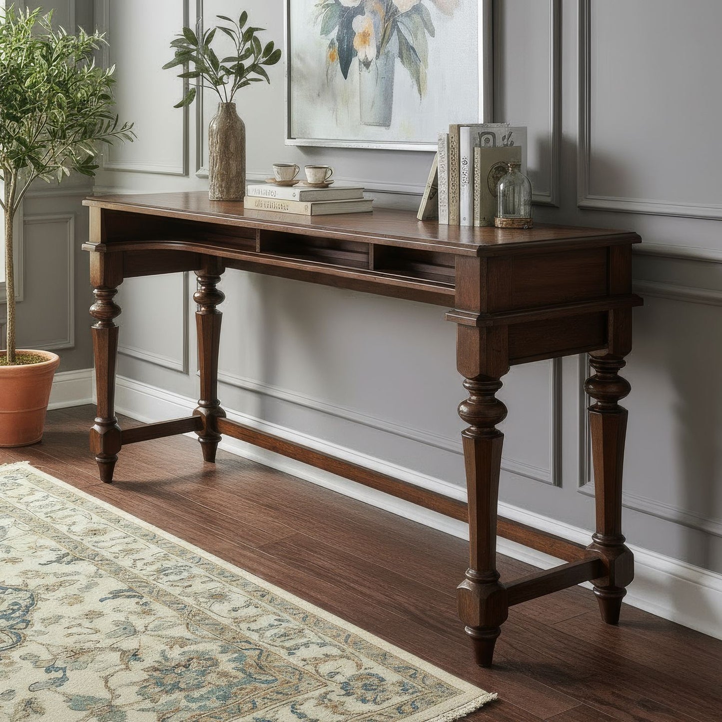 Arden Road - Console Bar Table - Cherry - Hornell Furniture Outlet