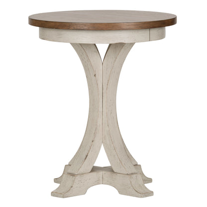 Farmhouse Reimagined - Round Chair Side Table - White - Hornell Furniture Outlet
