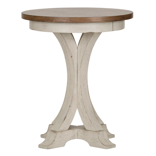 Farmhouse Reimagined - Round Chair Side Table - White - Hornell Furniture Outlet