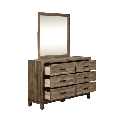 Ridgecrest - Dresser & Mirror - Light Brown - Hornell Furniture Outlet