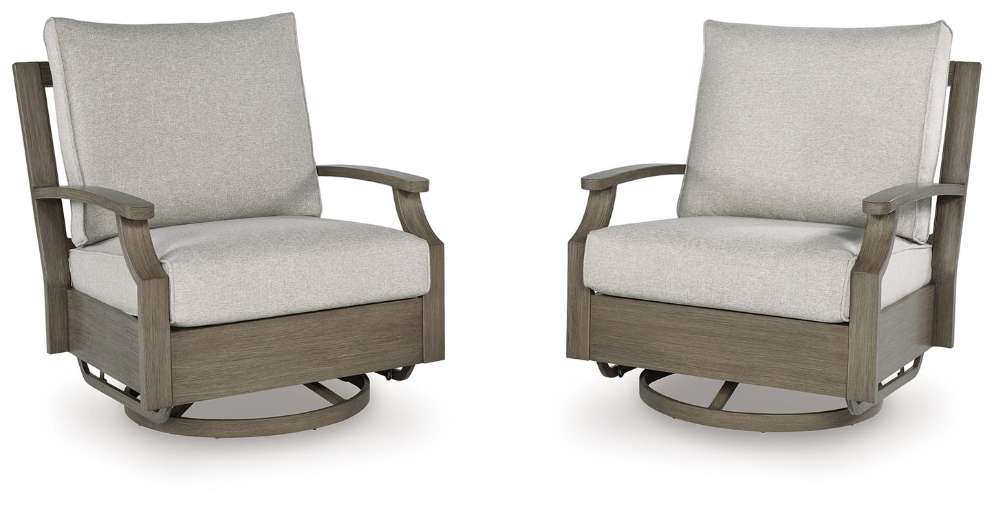 Rainier Ranch - Brown / Beige - Swivel Glider Chair With Cushion - Hornell Furniture Outlet