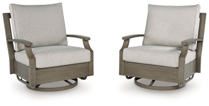 Rainier Ranch - Brown / Beige - Swivel Glider Chair With Cushion - Hornell Furniture Outlet