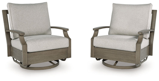 Rainier Ranch - Brown / Beige - Swivel Glider Chair With Cushion - Hornell Furniture Outlet