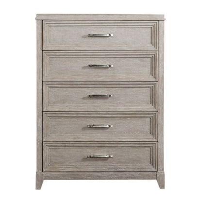 Belmar - 5 Drawer Chest - Washed Taupe - Hornell Furniture Outlet