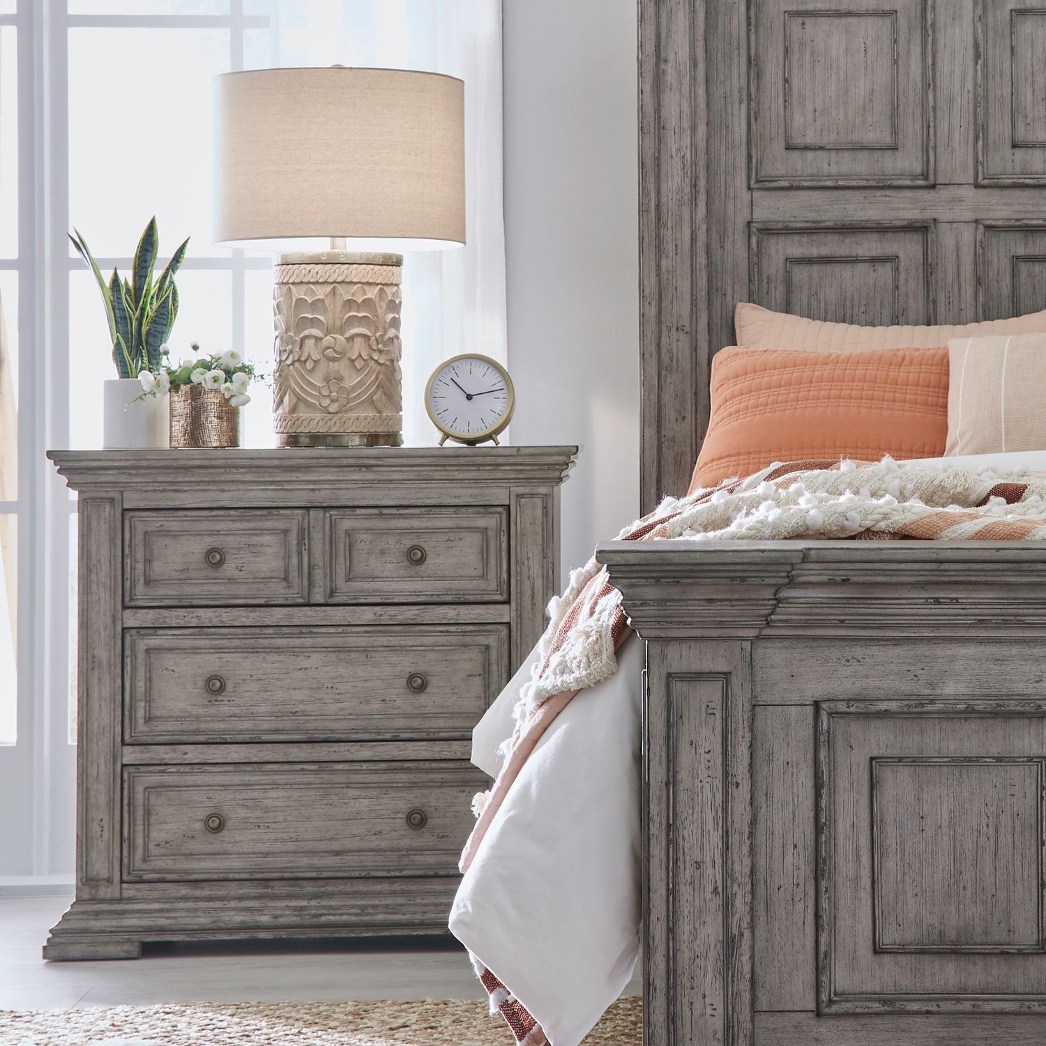 Big Valley - Bedside Chest With Charging Station - Hornell Furniture Outlet