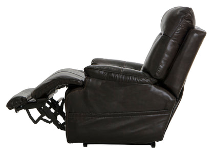 Naples - Power Lay Flat Recliner With Extended Ottoman - Chocolate - Hornell Furniture Outlet