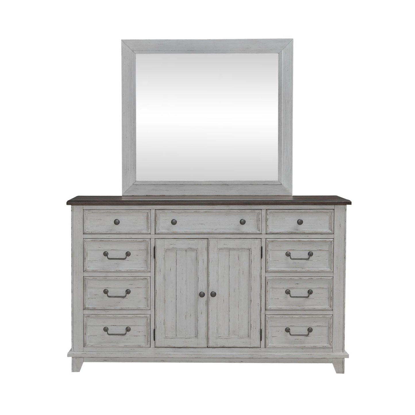 River Place - Dresser & Mirror - White - Hornell Furniture Outlet