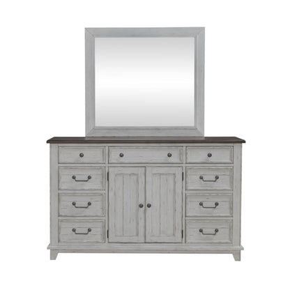 River Place - Dresser & Mirror - White - Hornell Furniture Outlet