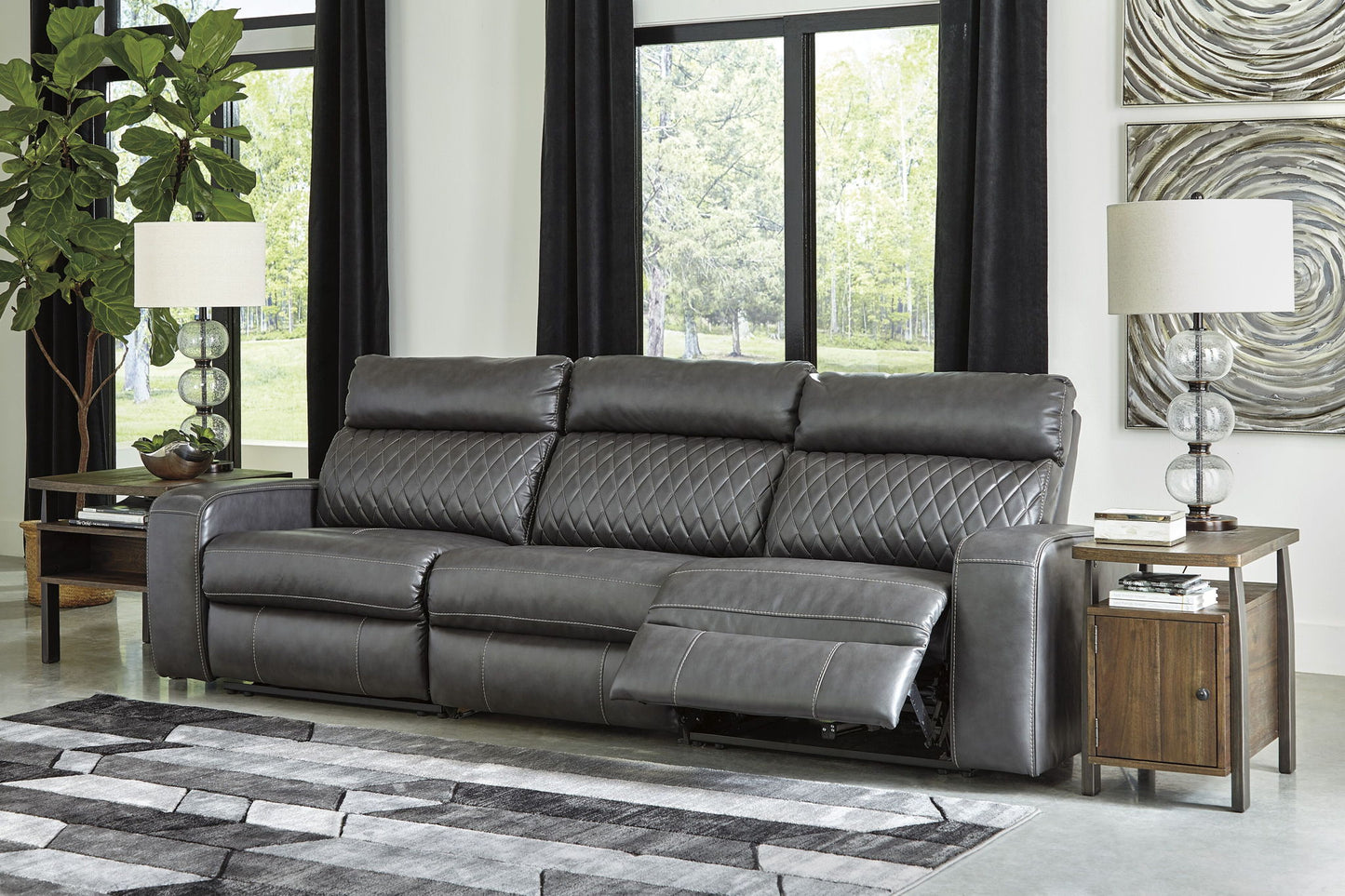 Samperstone - Power Reclining Sectional - Hornell Furniture Outlet