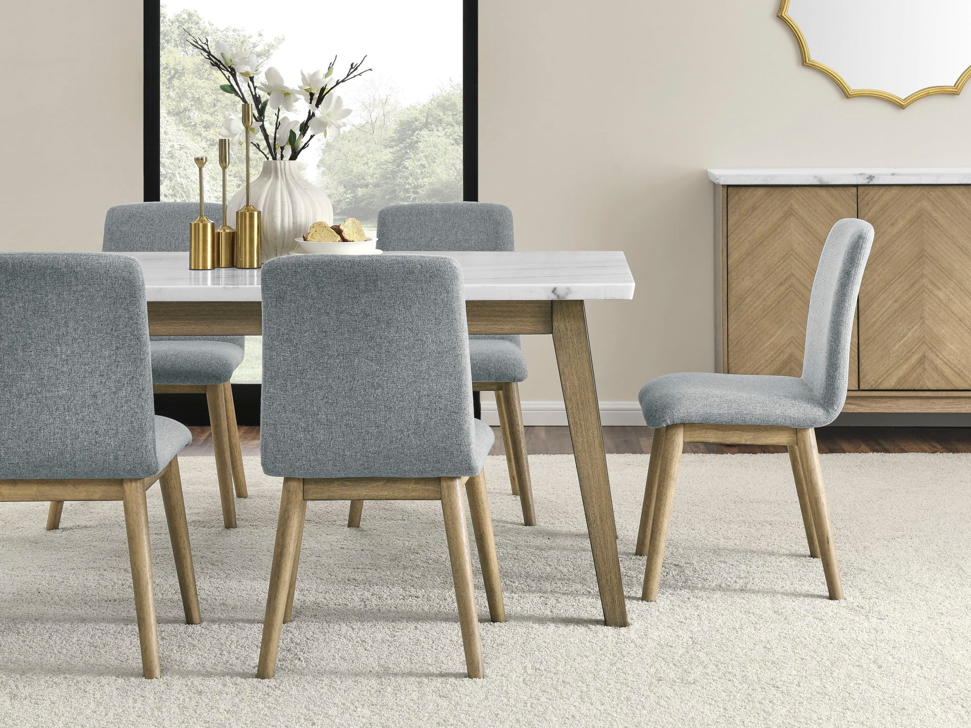 Vida - Polyester Side Chair (Set of 2) - Gray - Hornell Furniture Outlet