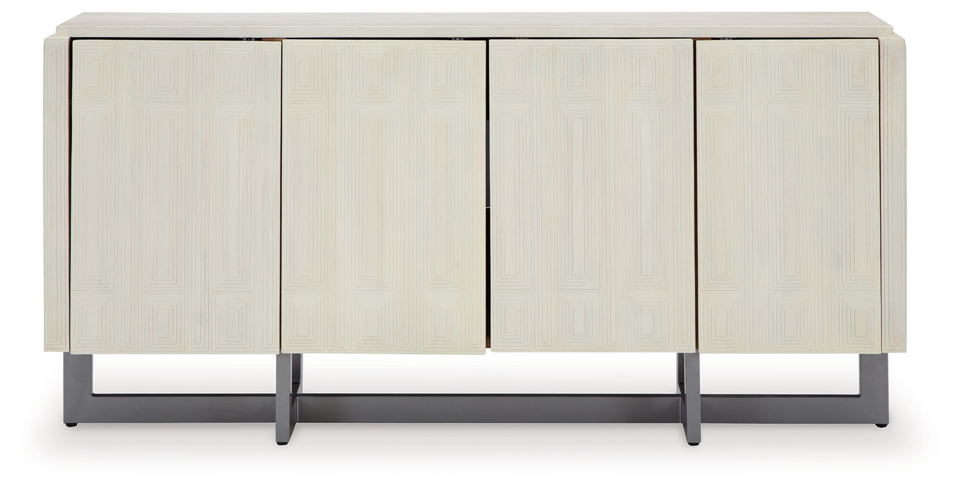 Ornawel - Distressed White - Accent Cabinet - Hornell Furniture Outlet