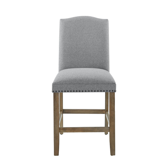 Grayson - Counter Chair With Nailhead (Set of 2) - Dark Gray - Hornell Furniture Outlet